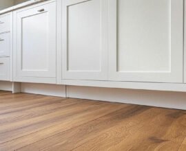 white cabinets oak floors